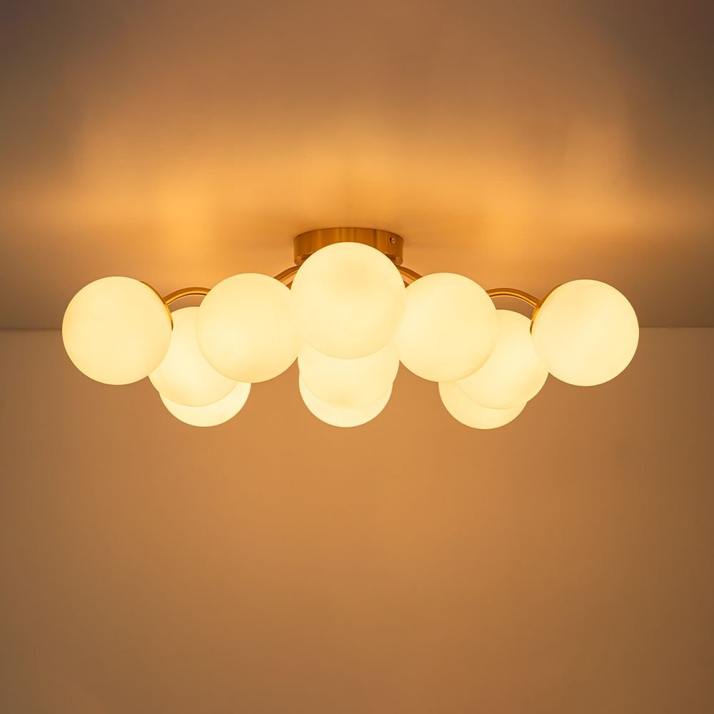 11 - Light Mid - Century Modern Glass Sputnik Ceiling Light - LightfixturesUAE