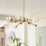 12 - Light Brass Sputnik Crystal Glass Chandelier - LightfixturesUAE