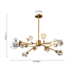 12 - Light Brass Sputnik Crystal Glass Chandelier - LightfixturesUAE