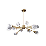 12 - Light Brass Sputnik Crystal Glass Chandelier - LightfixturesUAE