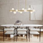 12 - Light Linear Brass Bubble Island Chandelier - LightfixturesUAE
