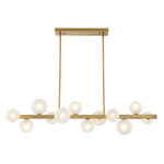 12 - Light Linear Brass Bubble Island Chandelier - LightfixturesUAE