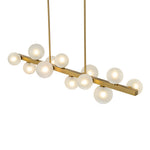 12 - Light Linear Brass Bubble Island Chandelier - LightfixturesUAE