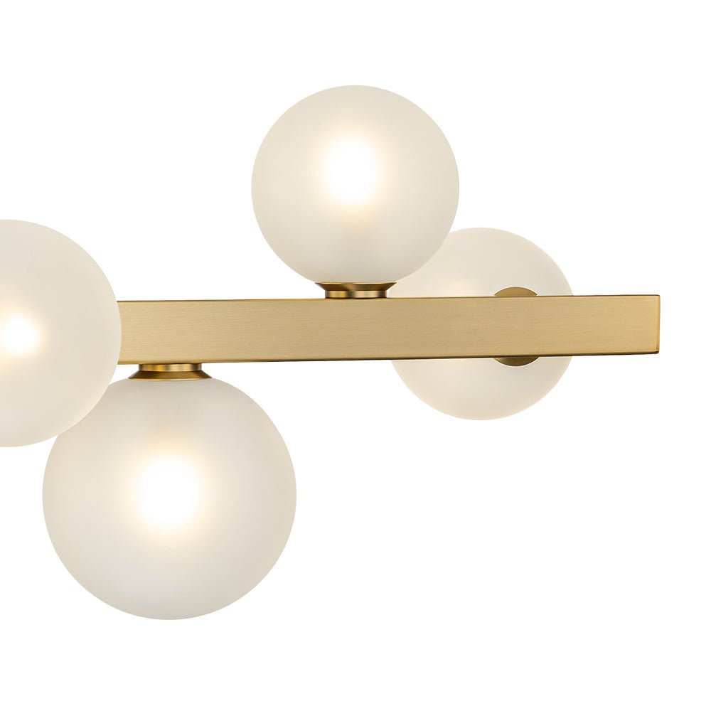 12 - Light Linear Brass Bubble Island Chandelier - LightfixturesUAE