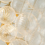 12 - Light Modern Cluster Ribbed Glass Bubbler Chandelier - LightfixturesUAE