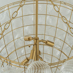 12 - Light Modern Cluster Ribbed Glass Bubbler Chandelier - LightfixturesUAE
