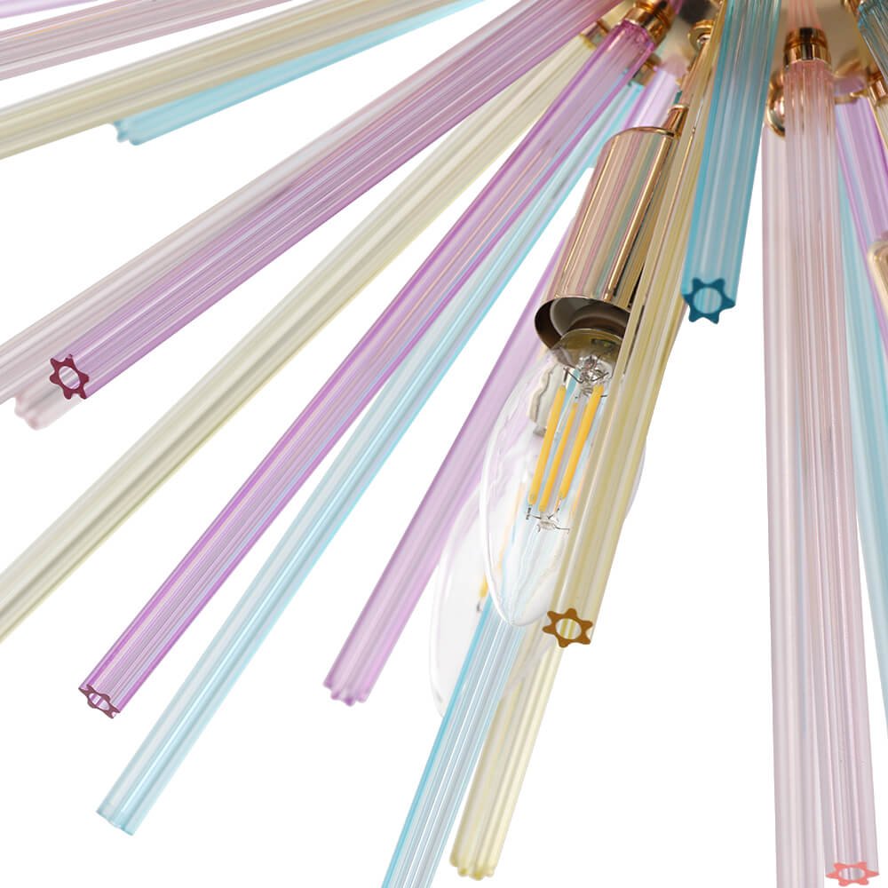 12 - Light Modern Rainbow Color Starburst Sputnik Chandelier - LightfixturesUAE