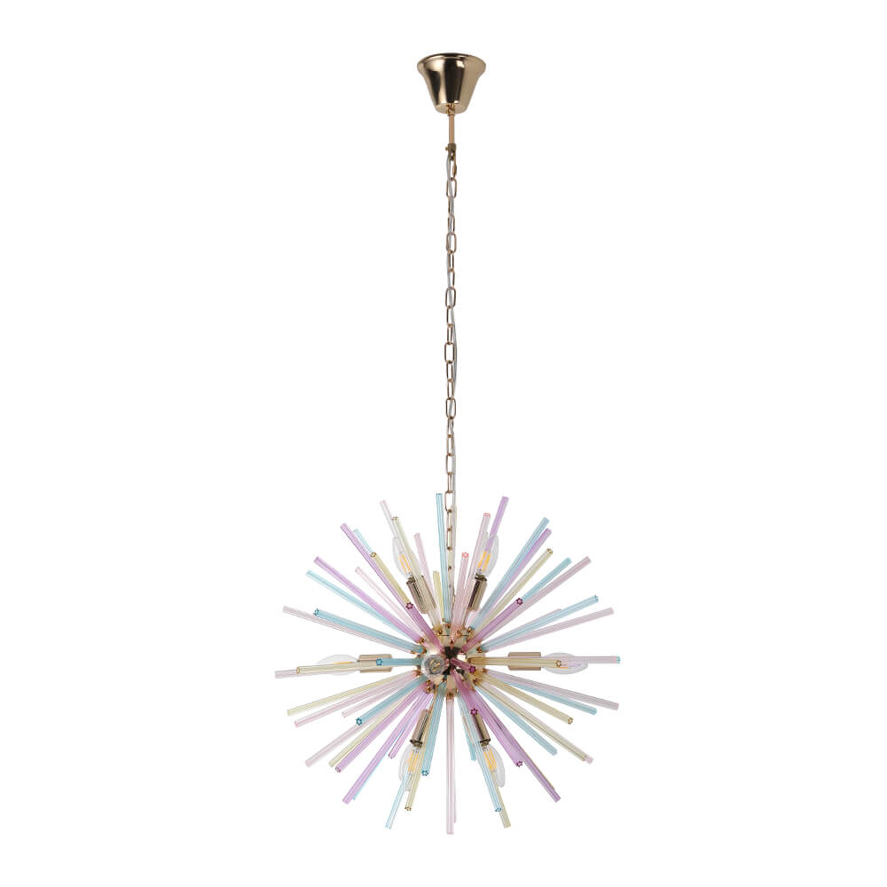 12 - Light Modern Rainbow Color Starburst Sputnik Chandelier - LightfixturesUAE