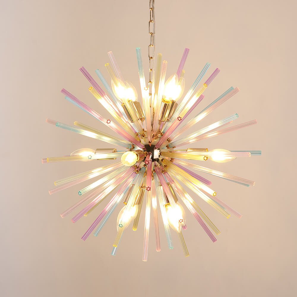 12 - Light Modern Rainbow Color Starburst Sputnik Chandelier - LightfixturesUAE