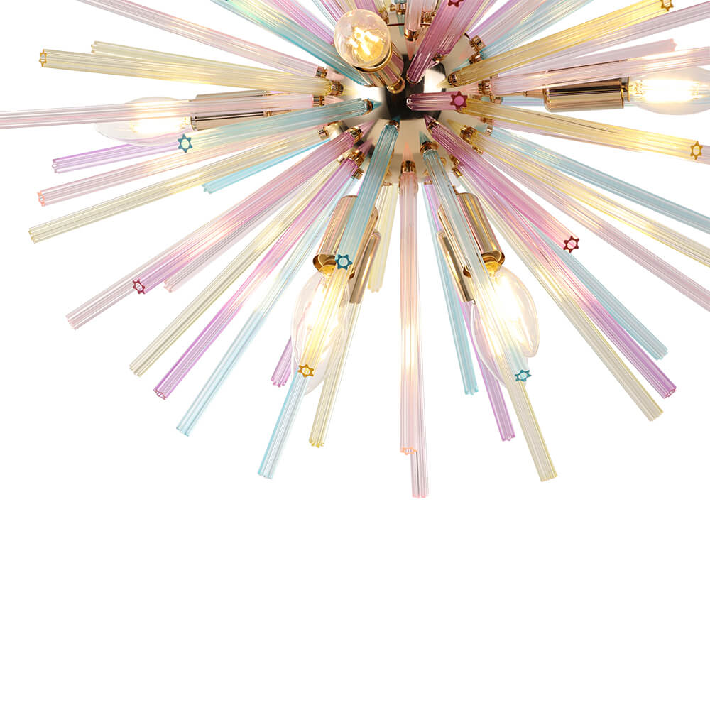 12 - Light Modern Rainbow Color Starburst Sputnik Chandelier - LightfixturesUAE