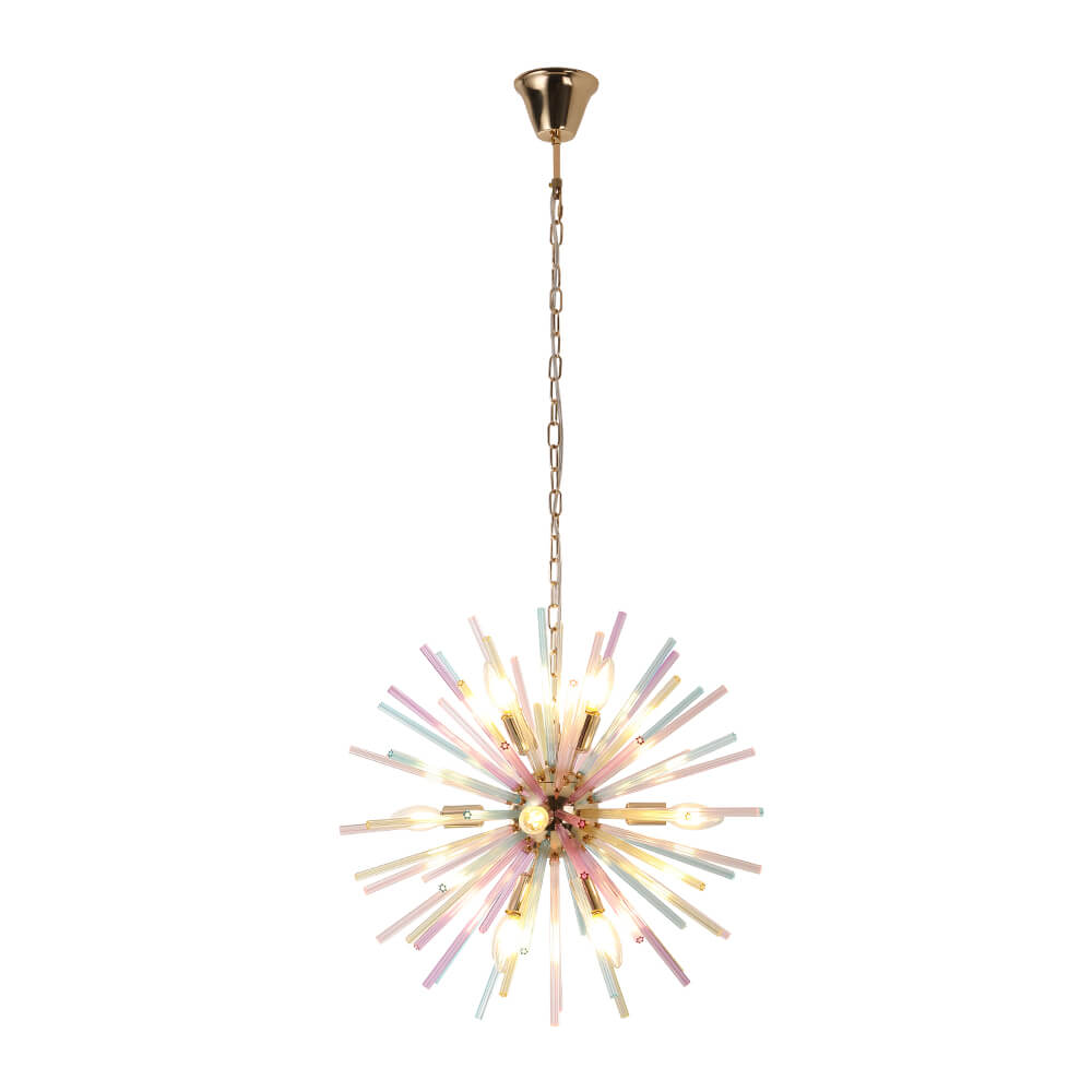 12 - Light Modern Rainbow Color Starburst Sputnik Chandelier - LightfixturesUAE