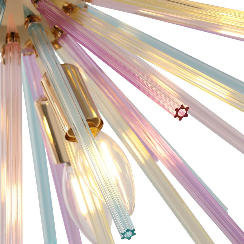 12 - Light Modern Rainbow Color Starburst Sputnik Chandelier - LightfixturesUAE