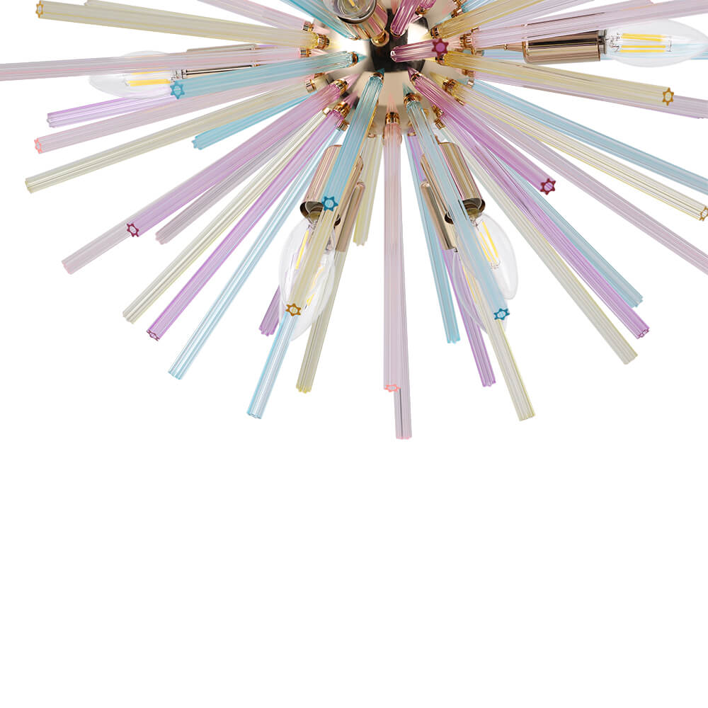 12 - Light Modern Rainbow Color Starburst Sputnik Chandelier - LightfixturesUAE