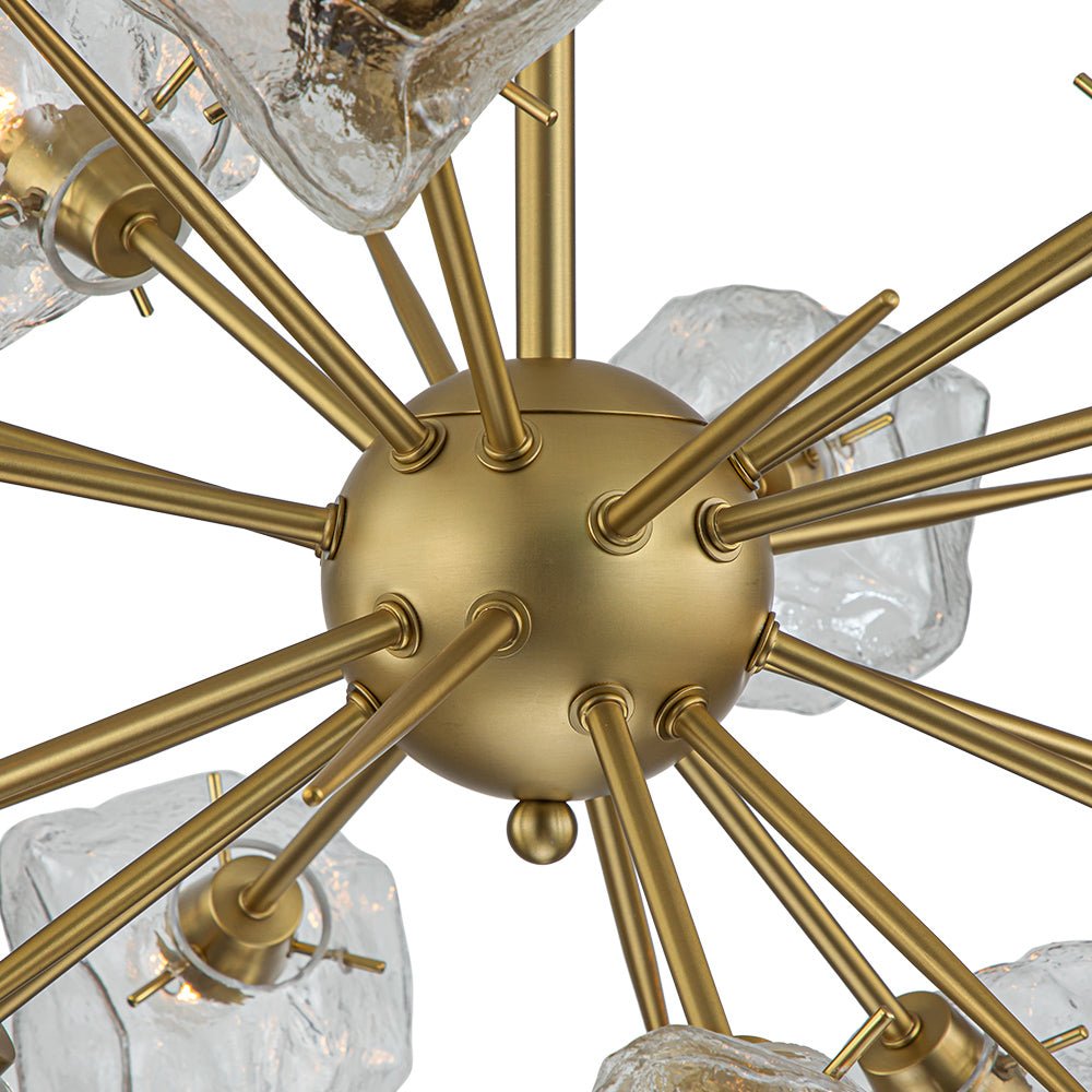 12 - Light Modern Sputnik Ice Glass Chandelier - LightfixturesUAE