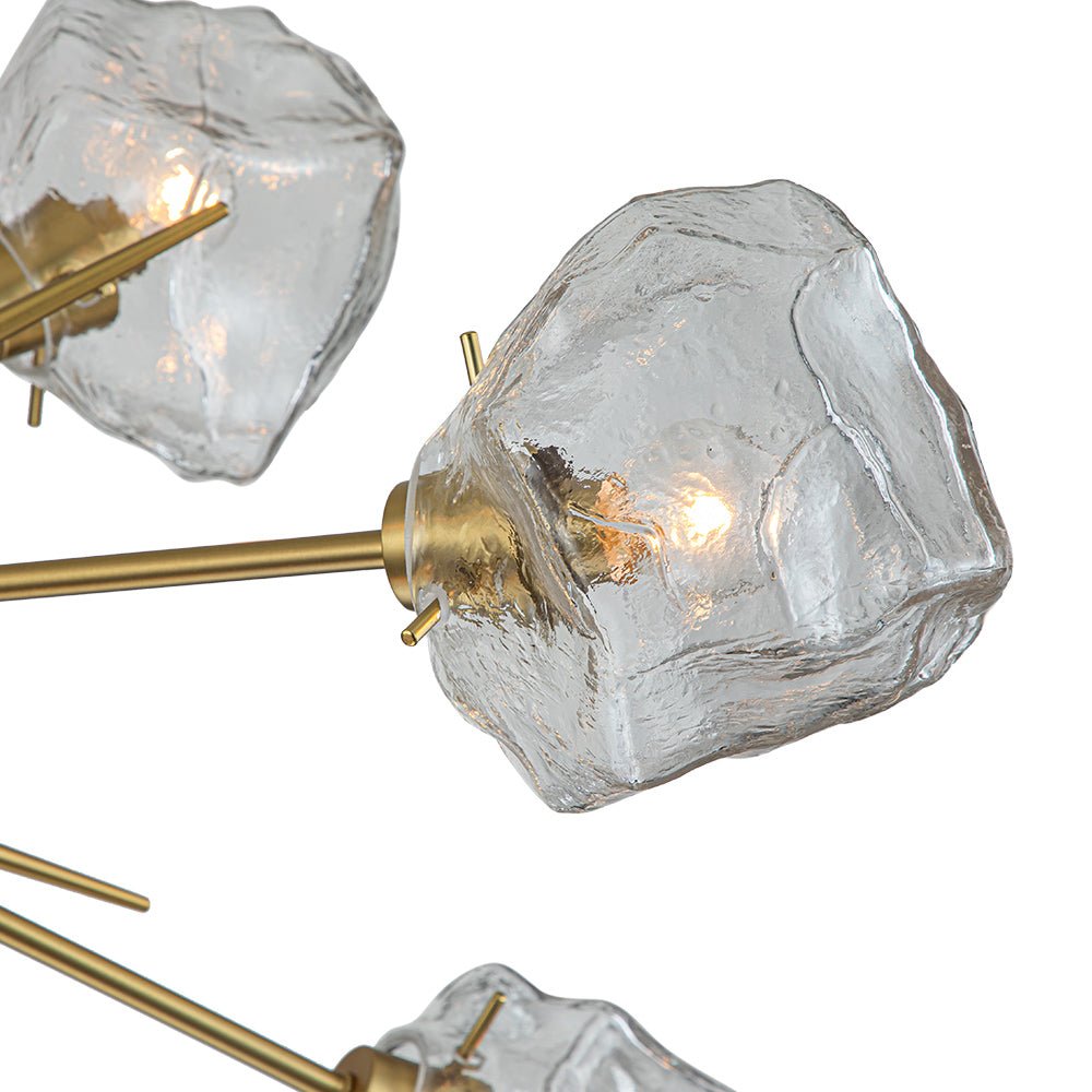 12 - Light Modern Sputnik Ice Glass Chandelier - LightfixturesUAE