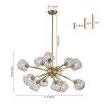 12 - Light Modern Sputnik Ice Glass Chandelier - LightfixturesUAE