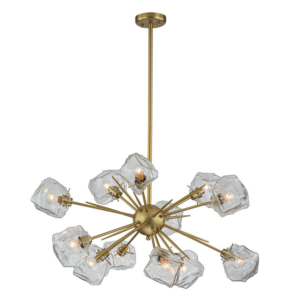 12 - Light Modern Sputnik Ice Glass Chandelier - LightfixturesUAE