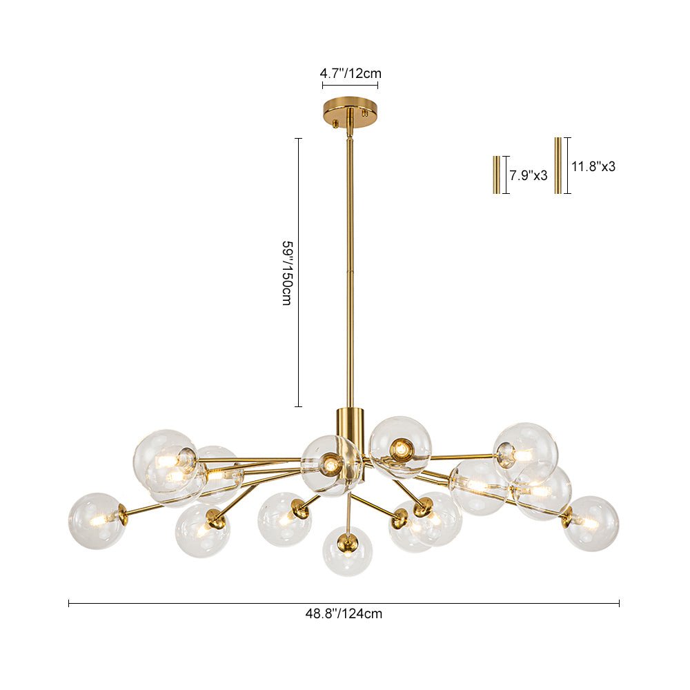 12/15/18 - Light Modern Sputnik Glass Globe Bubble Chandelier - LightfixturesUAE