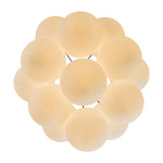 Exuding modern mid-century charm, this chic cluster chandelier effortlessly enhances any interior space with its stylish design. Crafted with a harmonious fusion of metal and opal globes, it creates a captivating visual display while illuminating the room from multiple angles. The opal glass shades, paired with 13 E26/E27 bulbs (bulbs not included), cast a warm and inviting glow throughout, perfect for creating a welcoming ambiance.