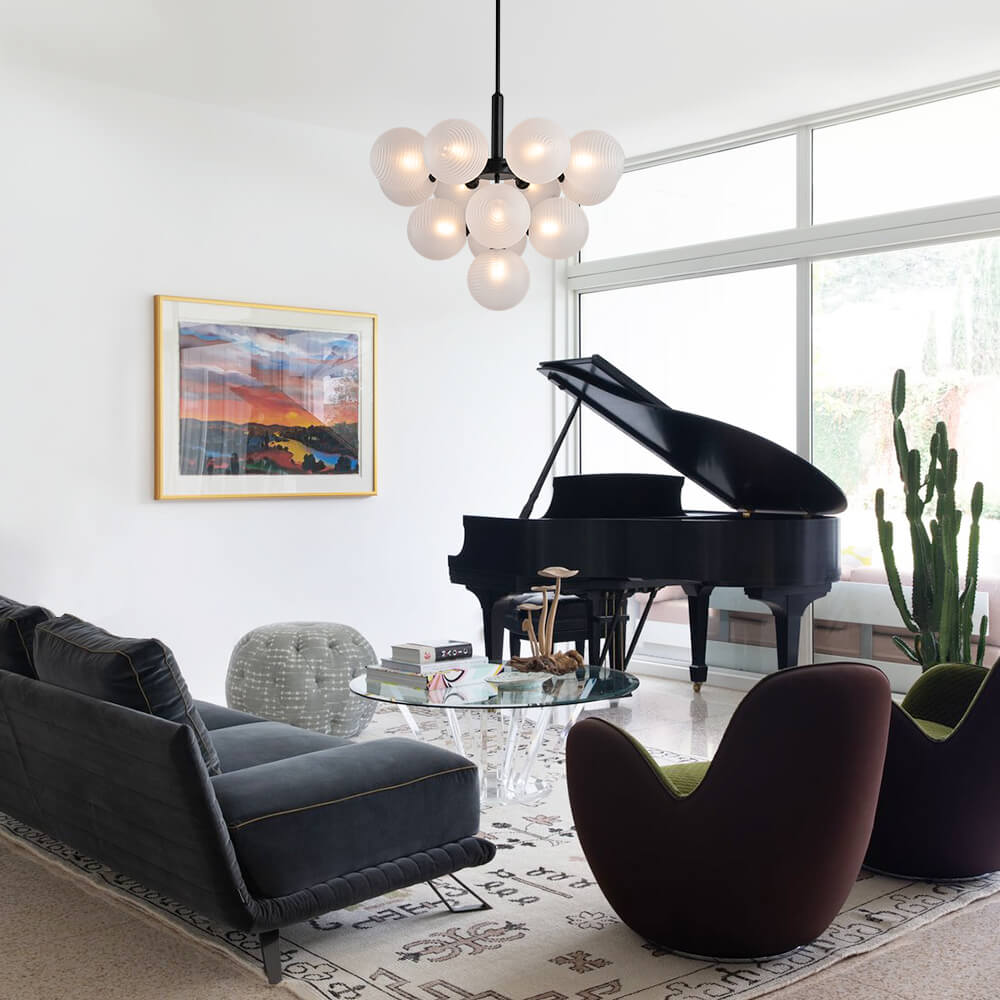 13 - Light Modern Bubble Cluster Grape Chandelier - LightfixturesUAE