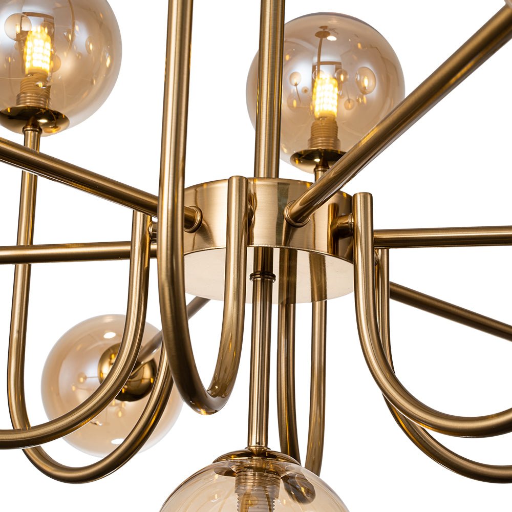 13 - Light Modern Cluster Glass Globe Bubble Chandelier - LightfixturesUAE