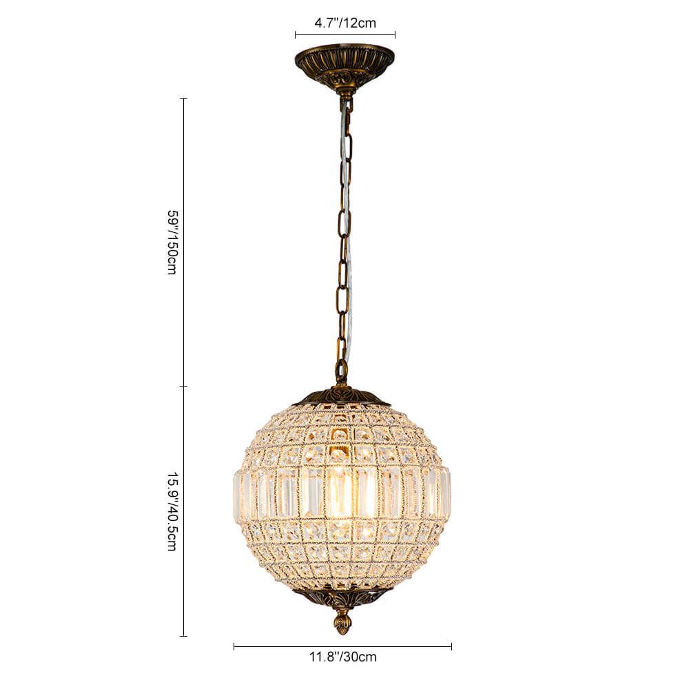 1/3/5 - Light French Glass Crystal Orb Chandelier - LightfixturesUAE