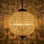 1/3/5 - Light French Glass Crystal Orb Chandelier - LightfixturesUAE