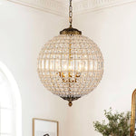 1/3/5 - Light French Glass Crystal Orb Chandelier - LightfixturesUAE