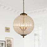 1/3/5 - Light French Glass Crystal Orb Chandelier - LightfixturesUAE