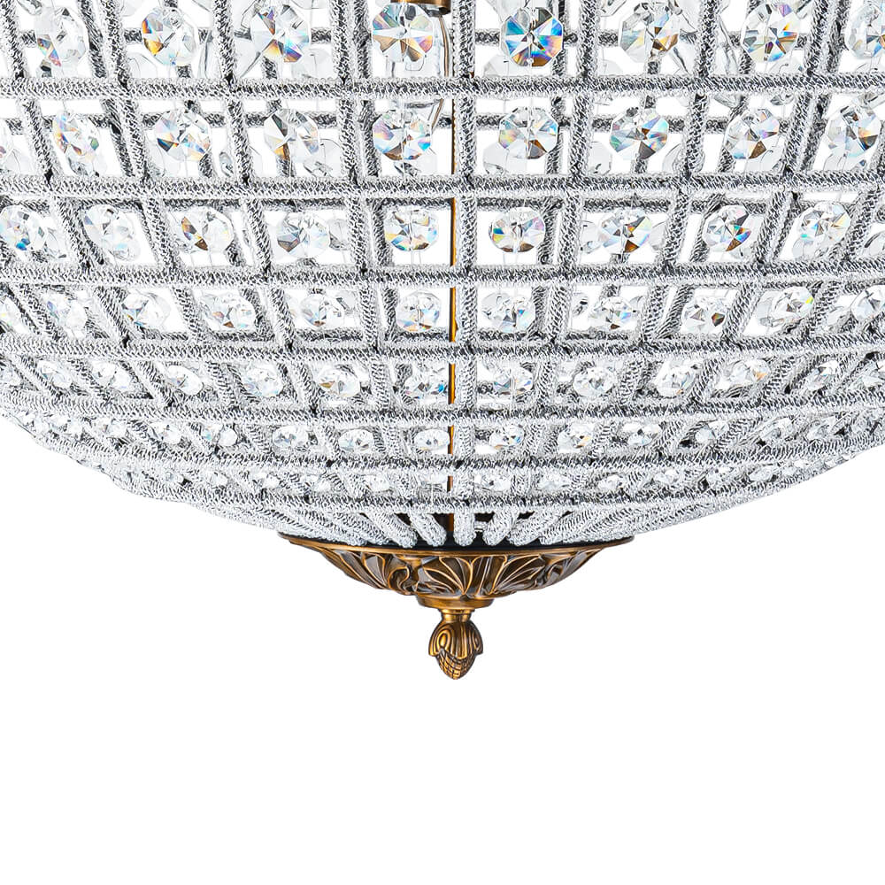 1/3/5/8 - Light French Glass Crystal Orb Chandelier - LightfixturesUAE