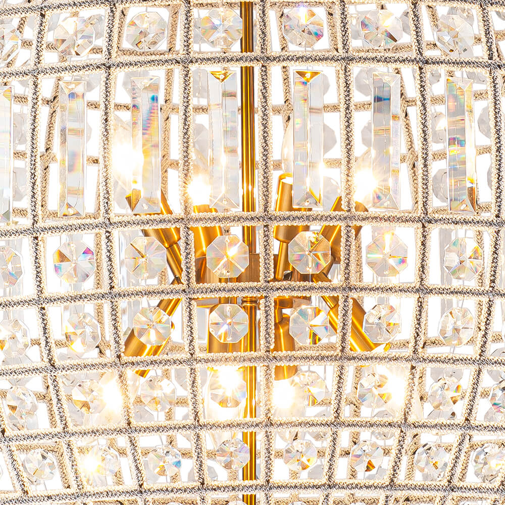 1/3/5/8 - Light French Glass Crystal Orb Chandelier - LightfixturesUAE