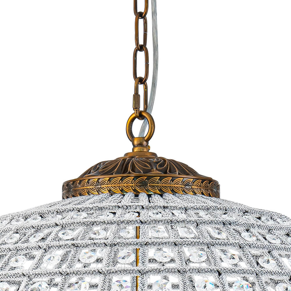 1/3/5/8 - Light French Glass Crystal Orb Chandelier - LightfixturesUAE