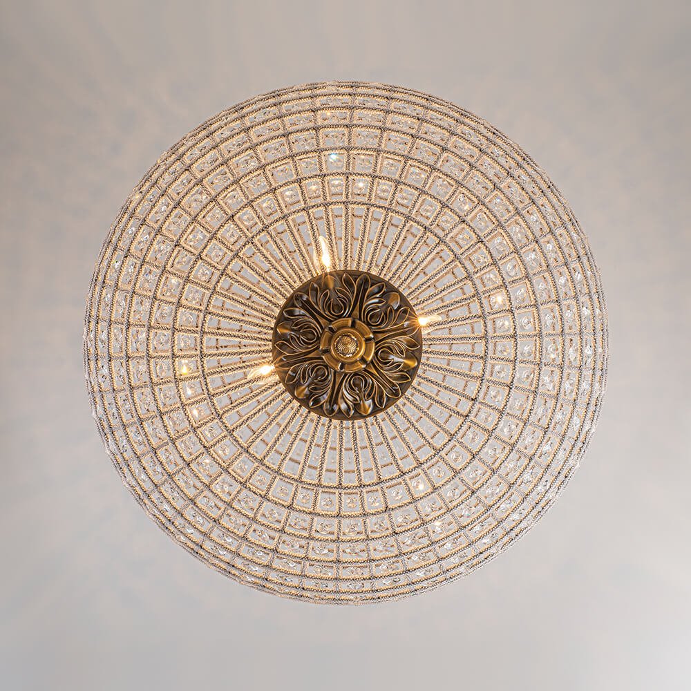 1/3/5/8 - Light French Glass Crystal Orb Chandelier - LightfixturesUAE