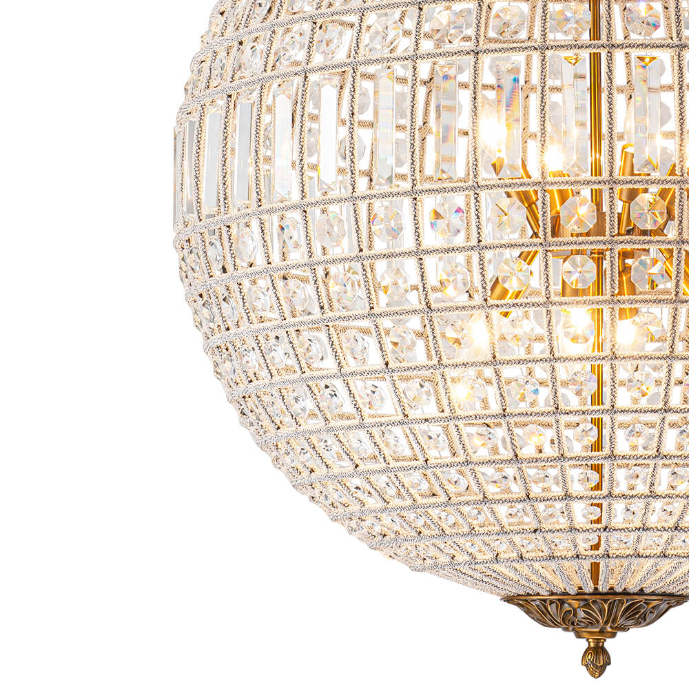 1/3/5/8 - Light French Glass Crystal Orb Chandelier - LightfixturesUAE