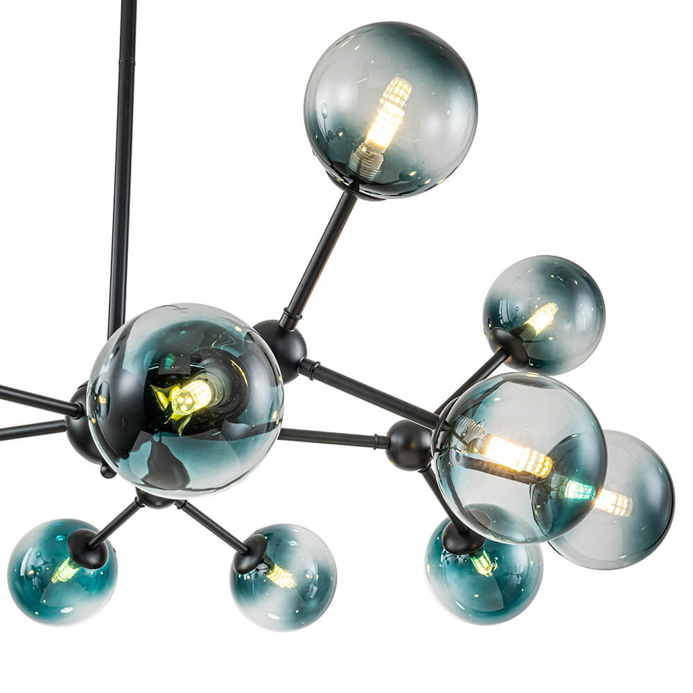 15 - Light Modern Gradient Glass Globe Sputnik Branch Chandelier - LightfixturesUAE