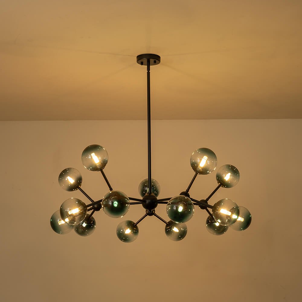 15 - Light Modern Gradient Glass Globe Sputnik Branch Chandelier - LightfixturesUAE