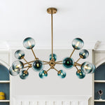 15 - Light Modern Gradient Glass Globe Sputnik Branch Chandelier - LightfixturesUAE