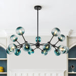 15 - Light Modern Gradient Glass Globe Sputnik Branch Chandelier - LightfixturesUAE