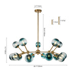 15 - Light Modern Gradient Glass Globe Sputnik Branch Chandelier - LightfixturesUAE