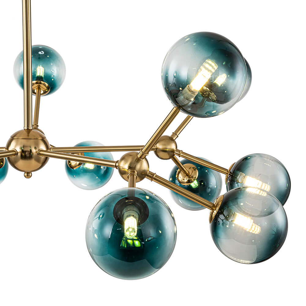 15 - Light Modern Gradient Glass Globe Sputnik Branch Chandelier - LightfixturesUAE