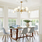 15 - Light Modern Sputnik Silhouette Opal Globes Bubble Chandelier - LightfixturesUAE
