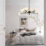 15 - Light Modern Sputnik Silhouette Opal Globes Bubble Chandelier - LightfixturesUAE