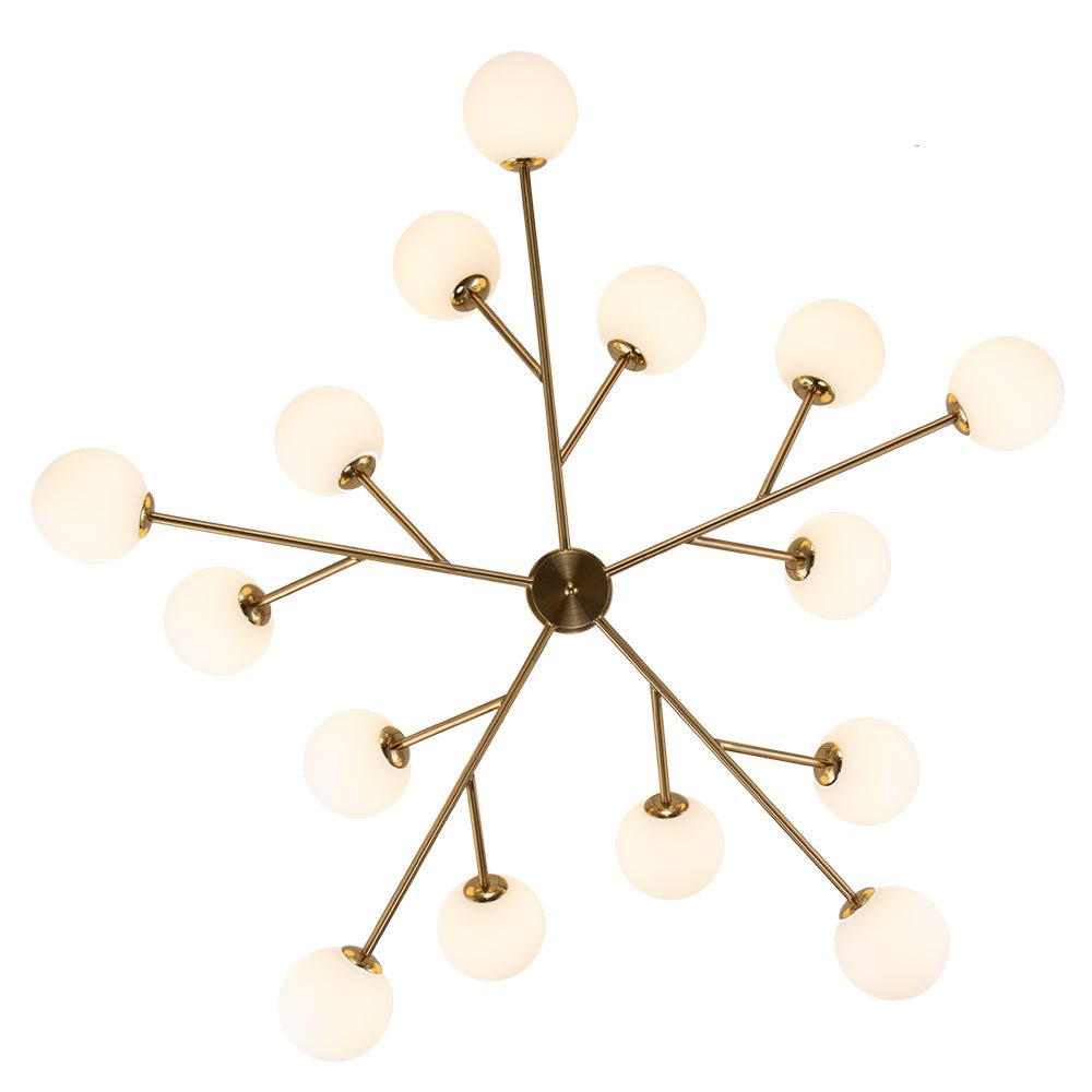 15 - Light Modern Sputnik Silhouette Opal Globes Bubble Chandelier - LightfixturesUAE