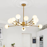 15 - Light Modern Sputnik Silhouette Opal Globes Bubble Chandelier - LightfixturesUAE