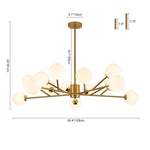 15 - Light Modern Sputnik Silhouette Opal Globes Bubble Chandelier - LightfixturesUAE