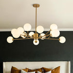 15 - Light Modern Sputnik Silhouette Opal Globes Bubble Chandelier - LightfixturesUAE
