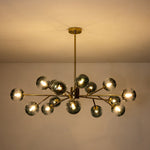 15 - Light Sputnik Branching Blue Glass Globe Chandelier - LightfixturesUAE