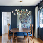 15 - Light Sputnik Branching Blue Glass Globe Chandelier - LightfixturesUAE