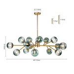 15 - Light Sputnik Branching Blue Glass Globe Chandelier - LightfixturesUAE