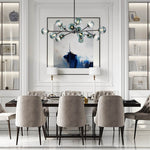 15 - Light Sputnik Branching Blue Glass Globe Chandelier - LightfixturesUAE
